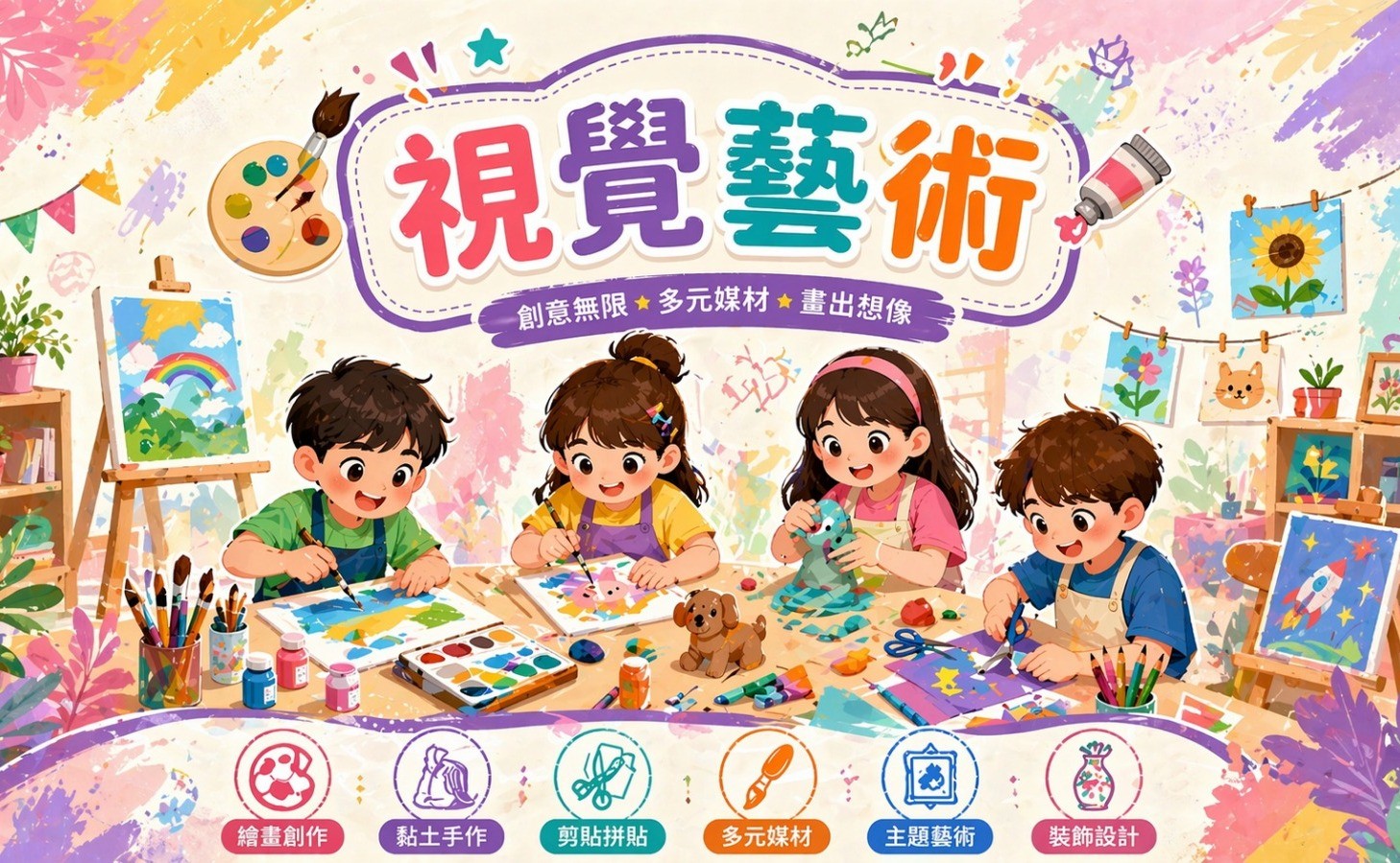 幼兒繪畫Kpop獵魔女團x Labubu繪畫小獵人